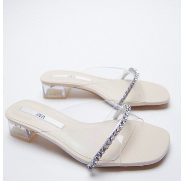 HEELED VINYL SANDALS - Picture 1 of 6